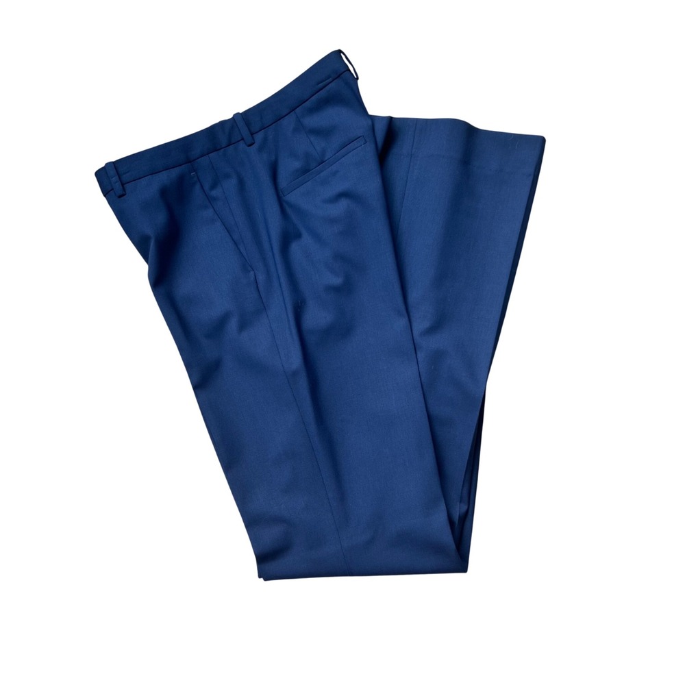 Theory Demetria Royal Blue Stretch Wool Flare Leg Trousers Pants Size 8